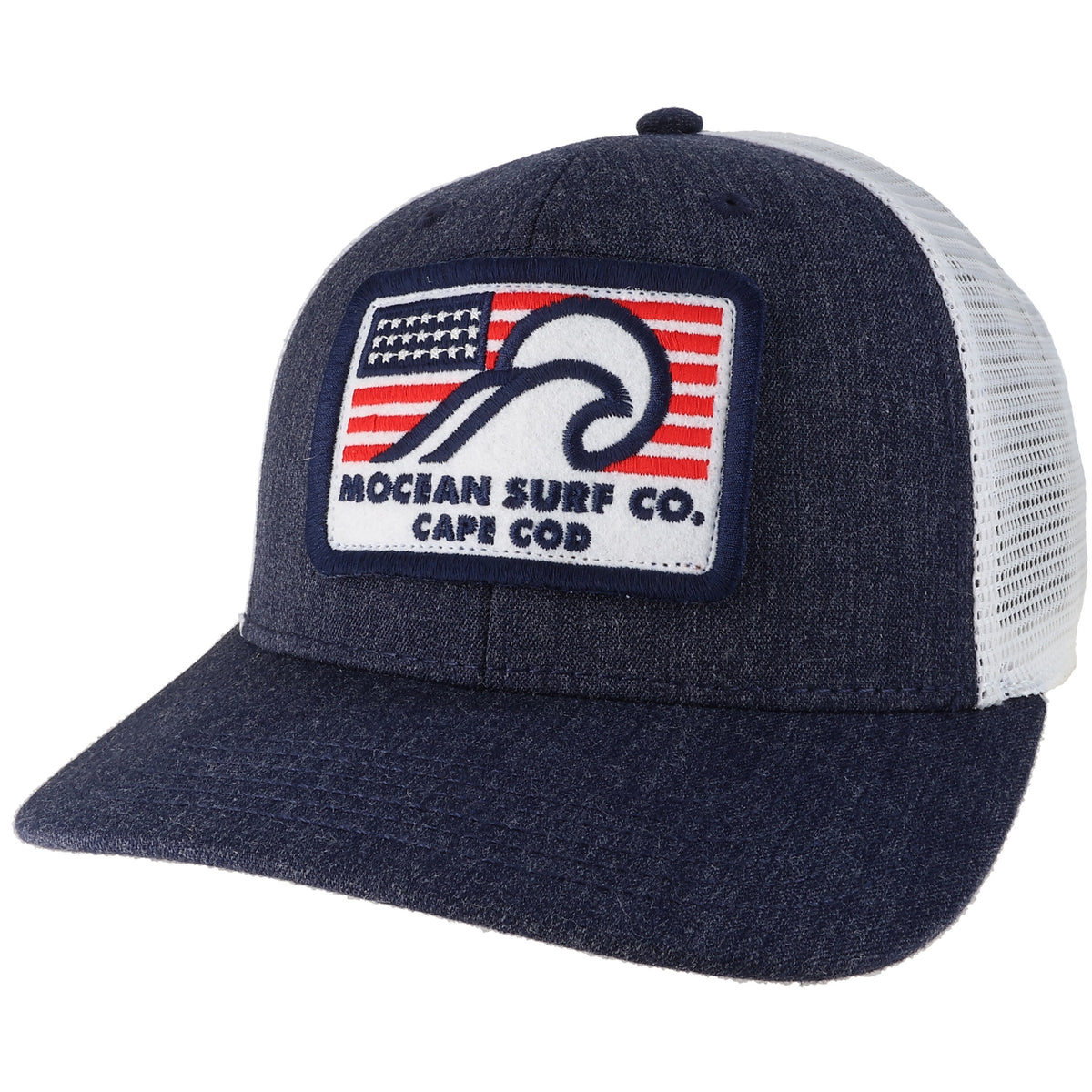 Melange navy/white trucker MPS w/ MOCEAN Patriotic Flag V2