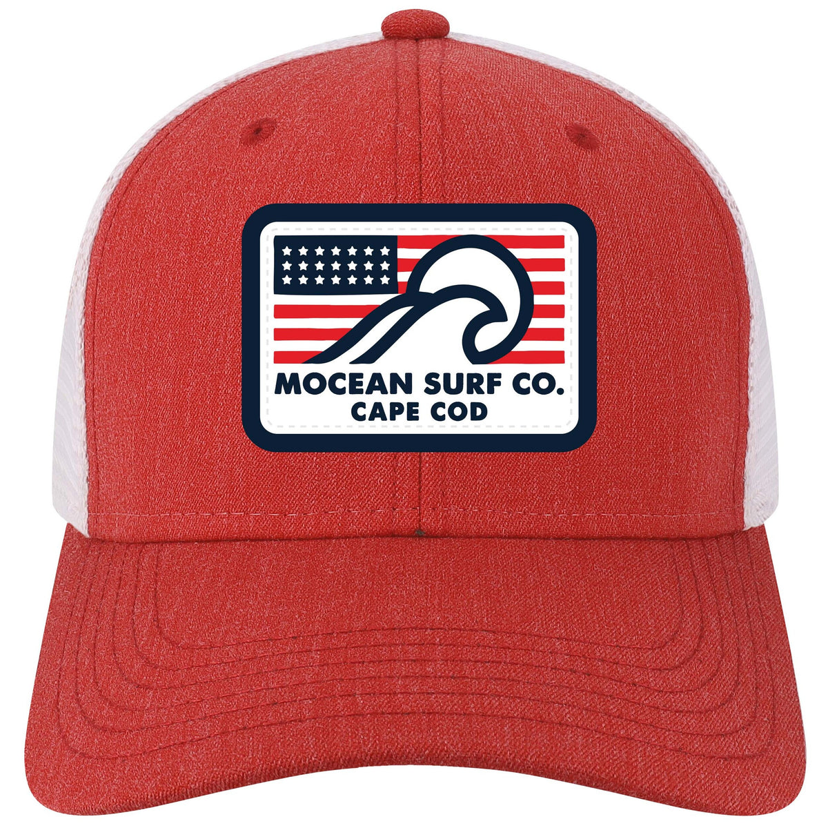 Melange scarlet/white trucker MPS w/ MOCEAN Patriotic Flag