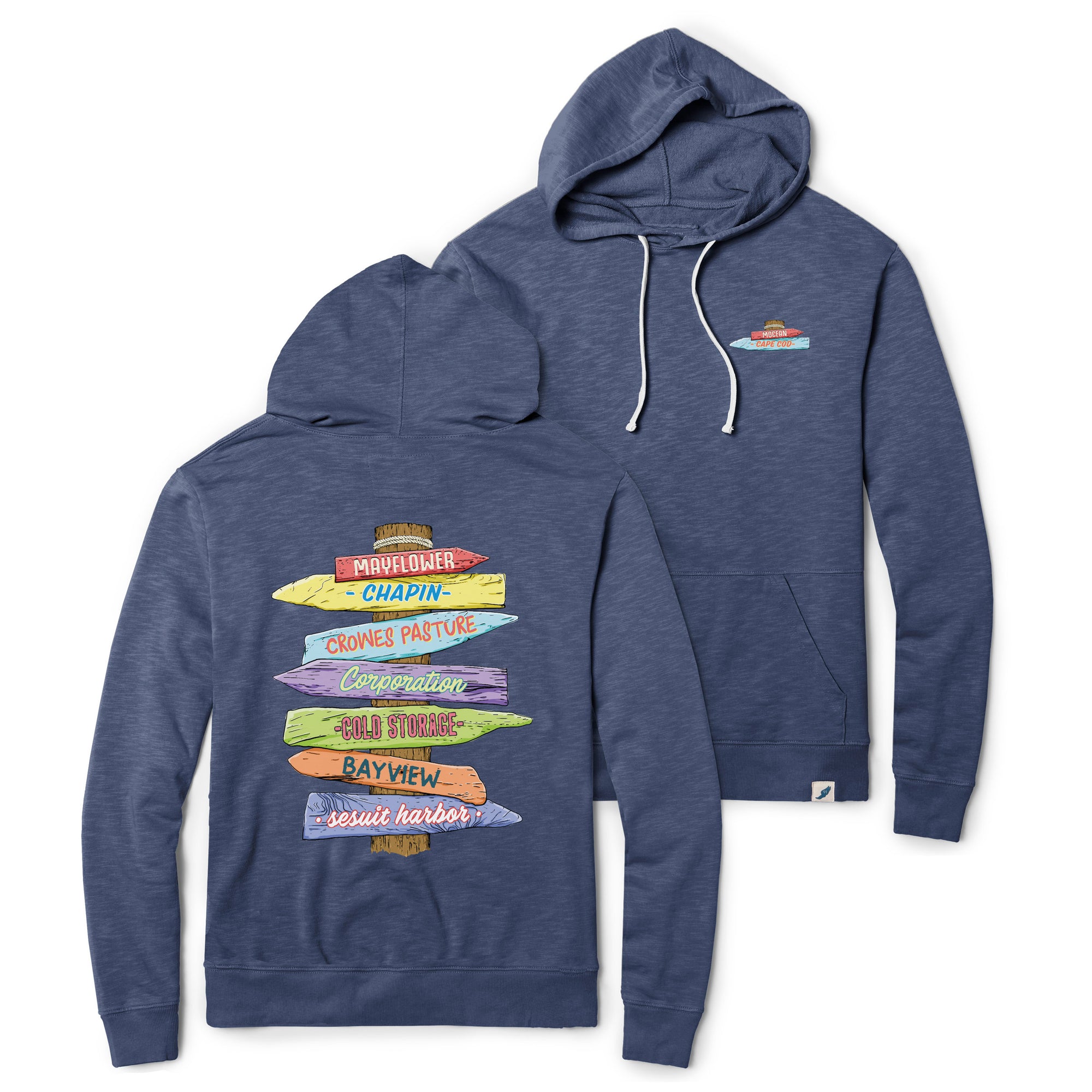 Weathered MOCEAN Which Way Hoodie - Washed Navy